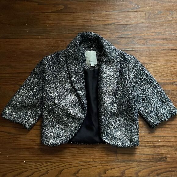 Anthropologie Elevenses Silver Foil Jacket - Picture 1 of 6